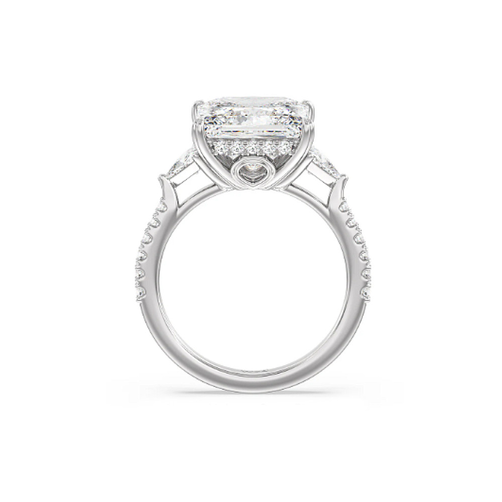 950 Platinum Princess Cut Diamond Ring 1 Carat Semi Mount Setting Size 6 7 8