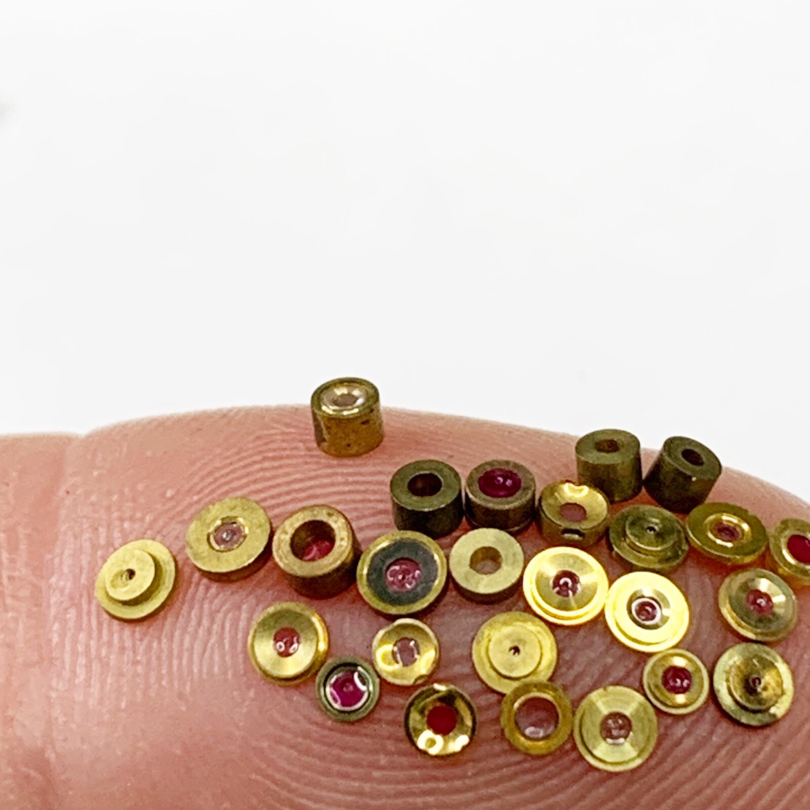 25 Watch Jewel Gold Shockproof bloc Setting Part Watchmaker Lot Repair Synthetic