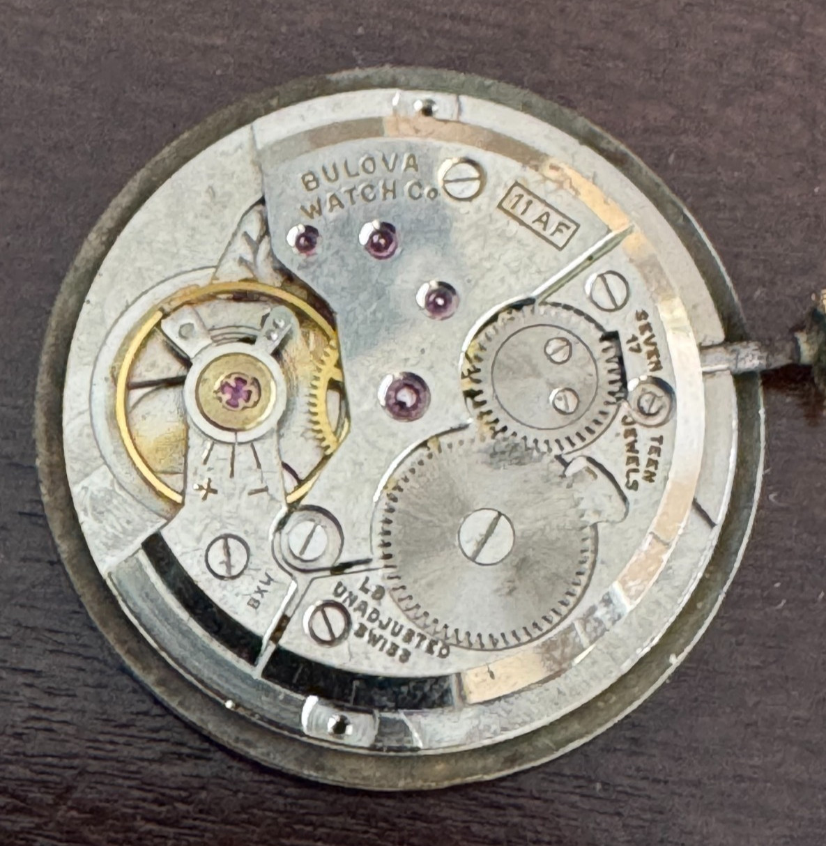 VINTAGE MEN’S BULOVA WRISTWATCH MOVEMENT CAL. 11AF KEEPING TIME 17 JEWEL