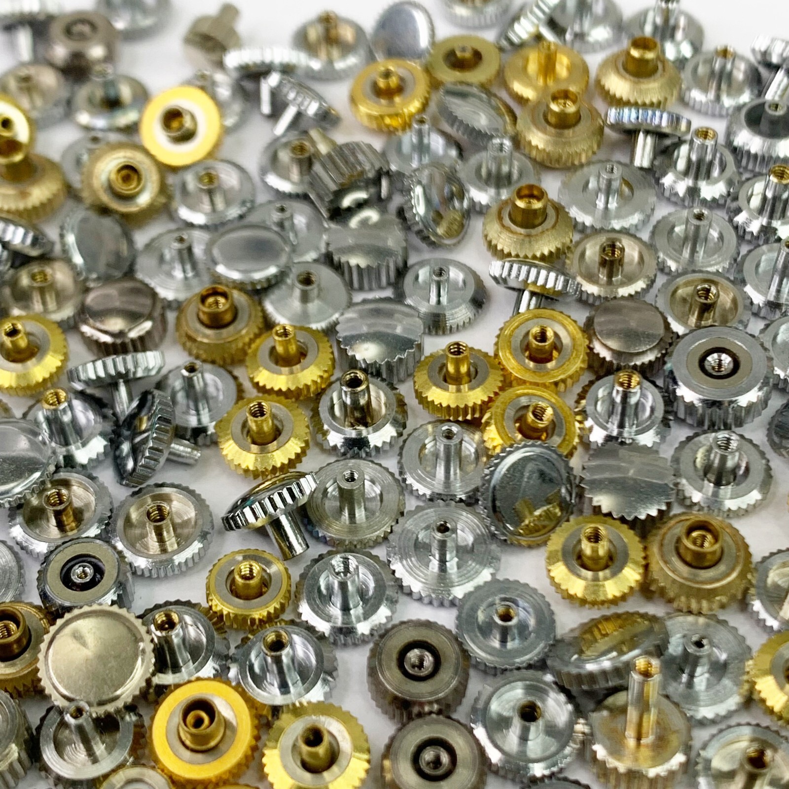 25 Watch Crowns 6-7mm Silver Gold Watchmakers Repair Lot Repair Spares For Parts