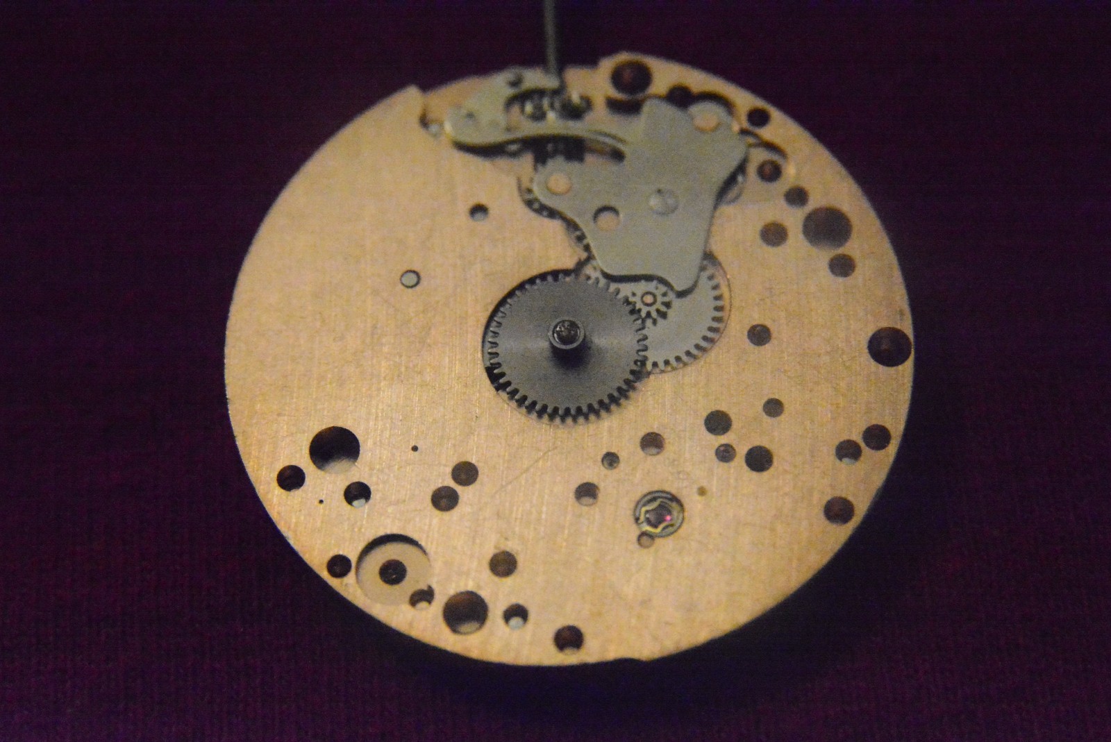 RARE Stud balance UNITAS 6498 17 jewels Swiss watch movement Incabloc Rhodium
