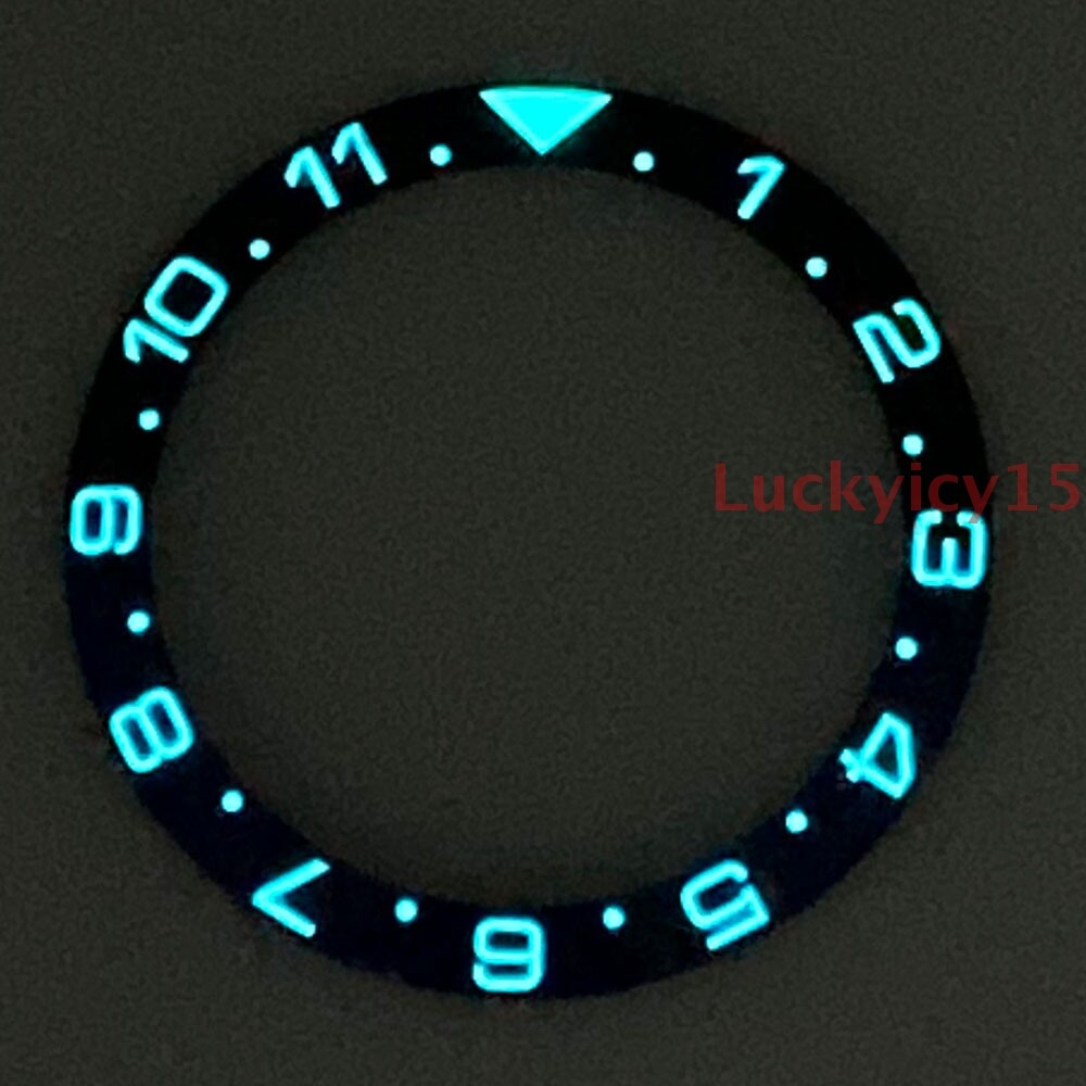 Luminous 38mm bezel insert blue/black ceramic bezel fit for 40mm GMT men’s watch