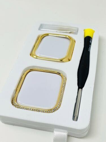 Custom 24k Gold Plated Case For Apple Watch 46 Series 10 11 Diamond Rhinestones