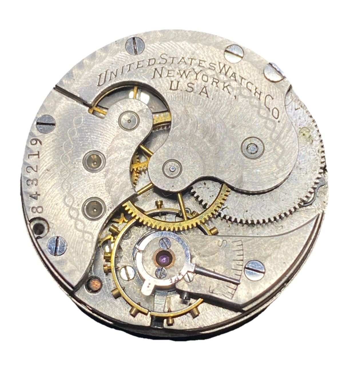 United States Watch Co Pocket Watch Movement US Hunter Parts F8802