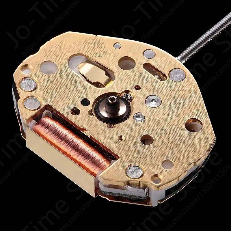 Quartz Watch Movement 3-Hand Gold Tone Durable Metal Gear Replacement Repair Par