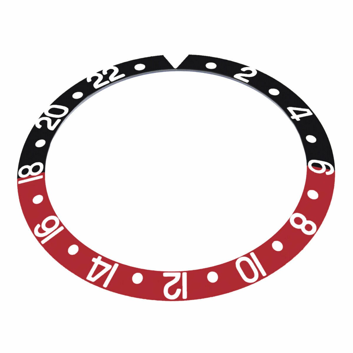 37.70×30.70mm Black Red Aluminum Replacement Bezel Insert Diver Watch