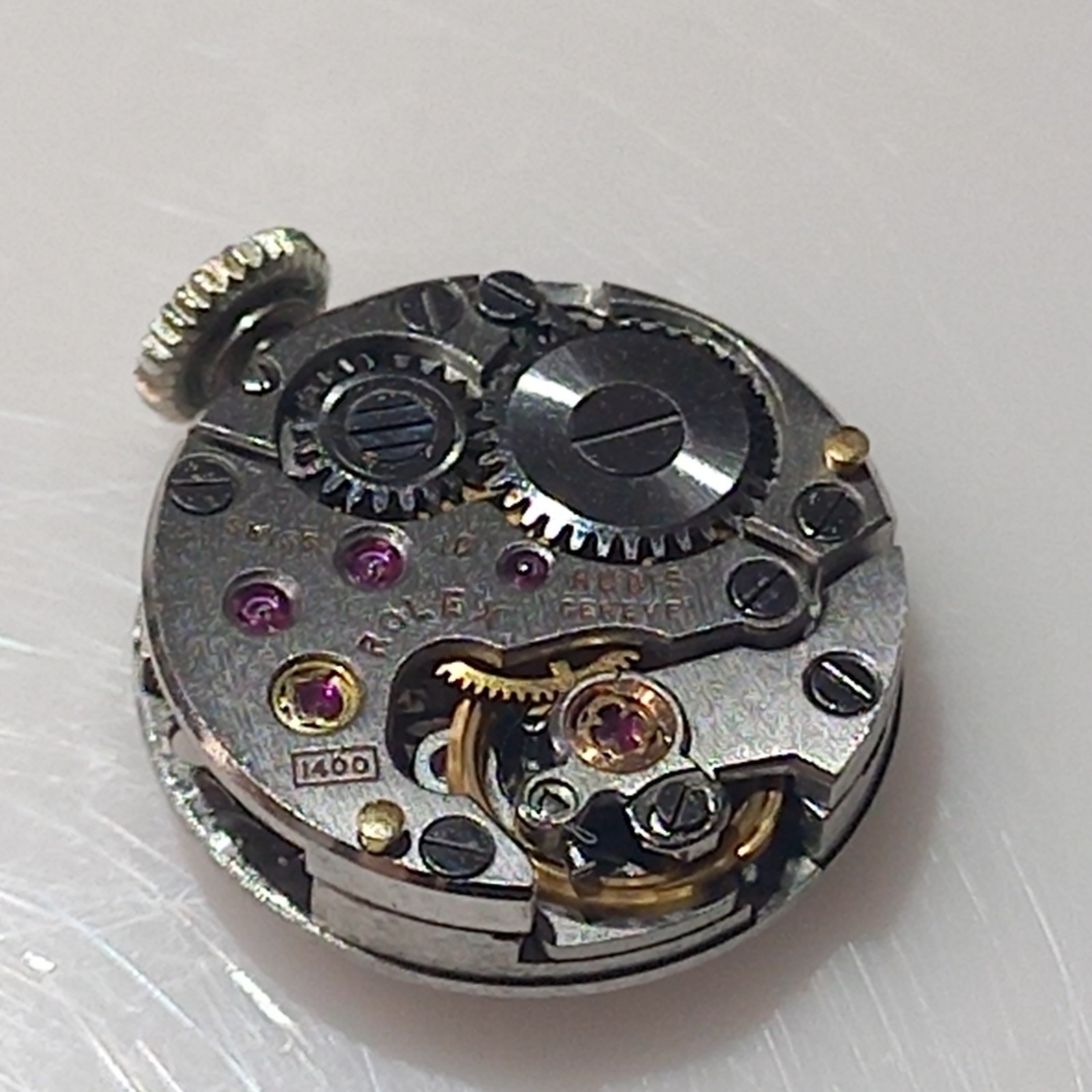 ROLEX PRECISION MANUAL CAL 1400 LADIES MVT WITH GOLD CROWN – 4 PARTS REPAIR