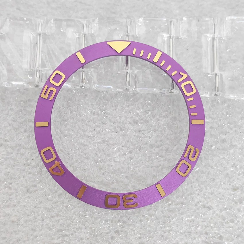 Aluminum Bezel Watch Accessory 38MM–30.6MM Gold-Letter for 40MM Case