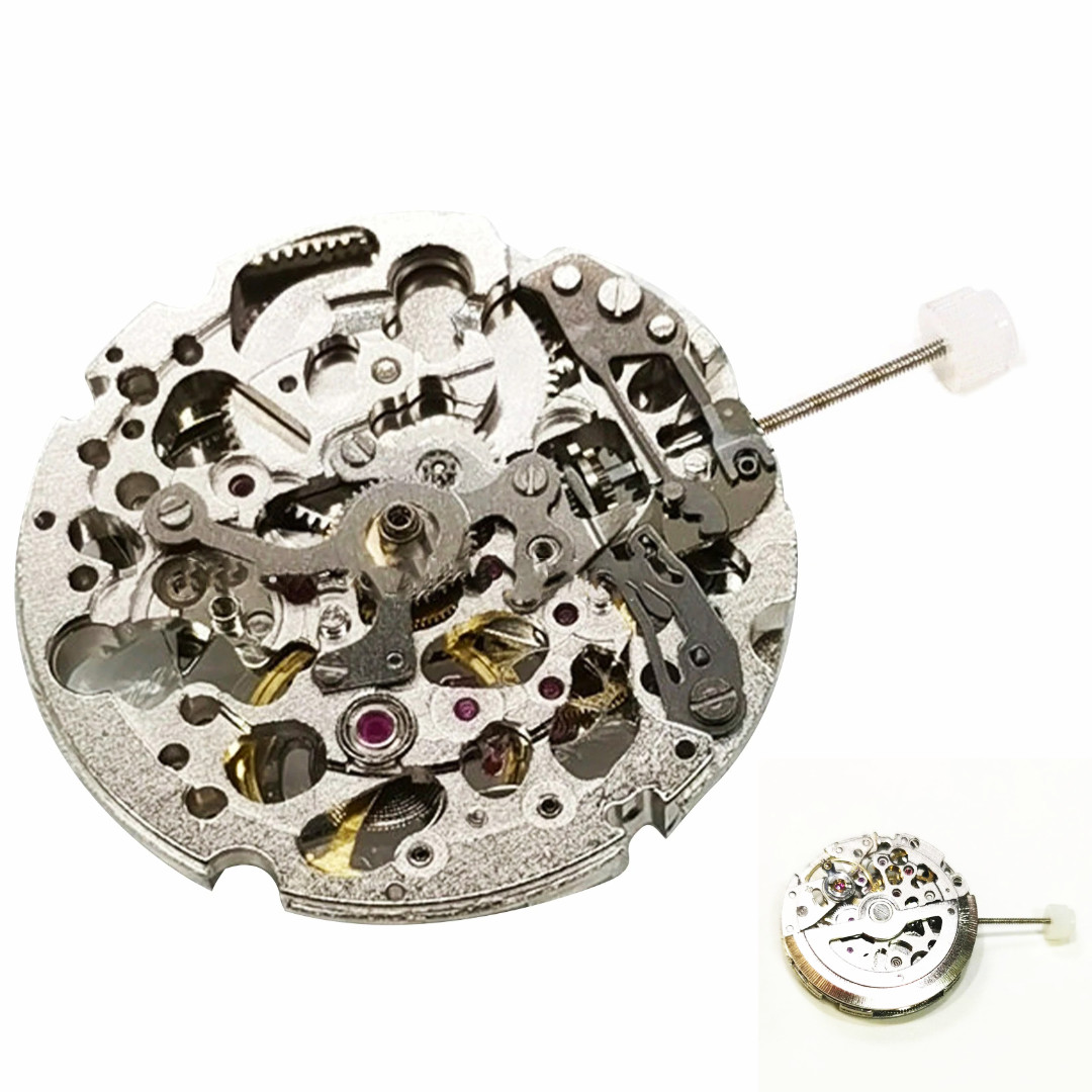 8N24 Skeleton Mechanical Movement Automatic Winding 21 Jewels for Miyota 8N24