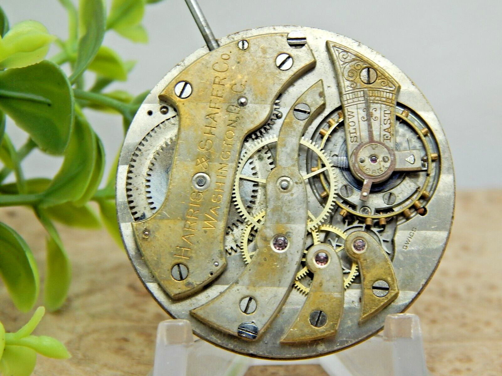 Antique Harris & Shafer Co Washington DC Longines Watch Movement 17 jewel 39.8mm