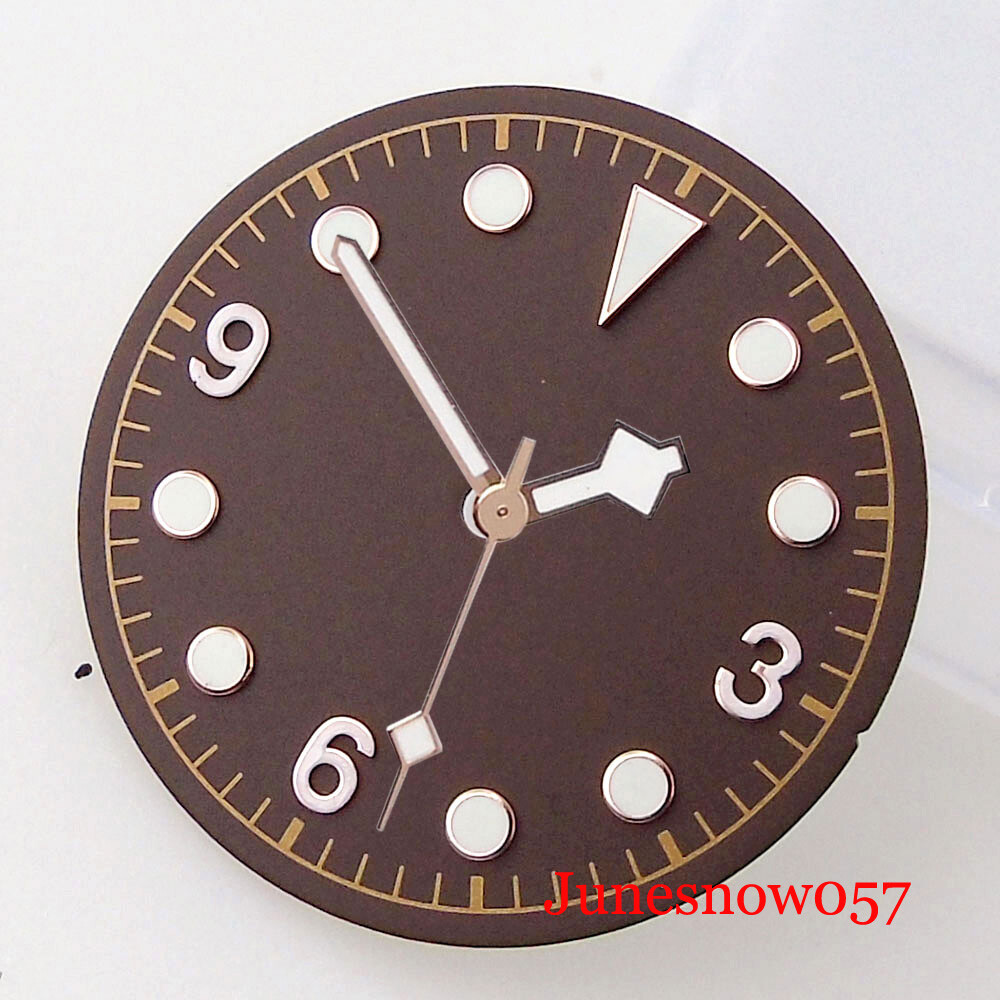 30.4mm Black/Coffee Sterile Watch Dial Fit NH35A NH36A SKX MIYOTA ETA2824 PT5000