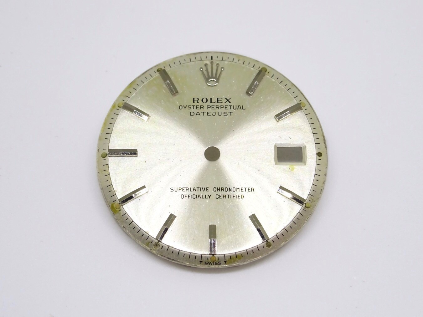 Rolex Men’s Slowset Datejust Non Quick set Silver Watch Dial Part 1601 1603 1600