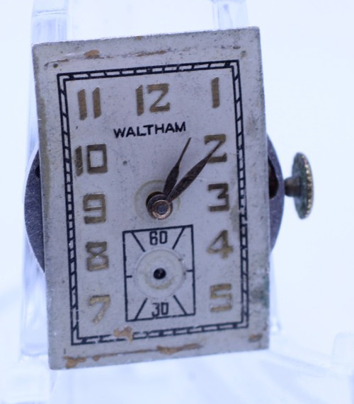 WALTHAM PREMIER 9j TANK WRIST WATCH MOVEMENT 29599039, No. 887 FOR REPAIR (M6)