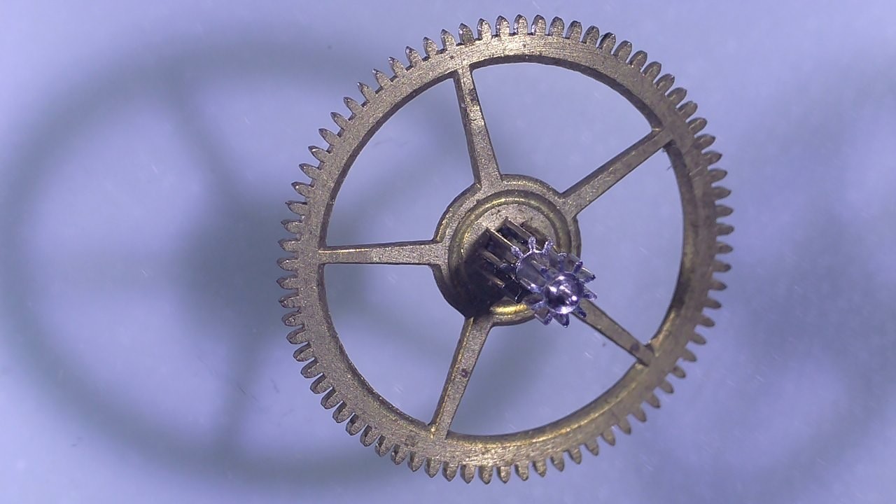 Landeron 24 Chronograph Watch Wheel 19″ Gold Tone Steel Brass Rod