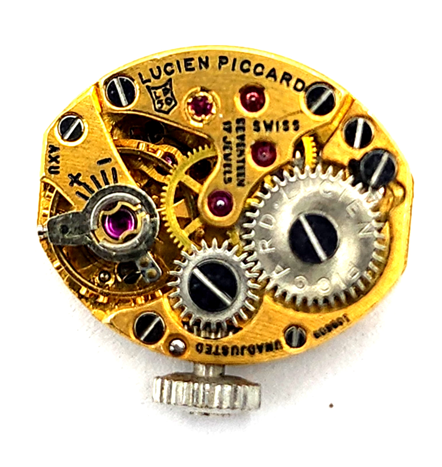 Antique Lucien Piccard Swiss 17j Wrist Watch Movement For Parts or Repair #W609