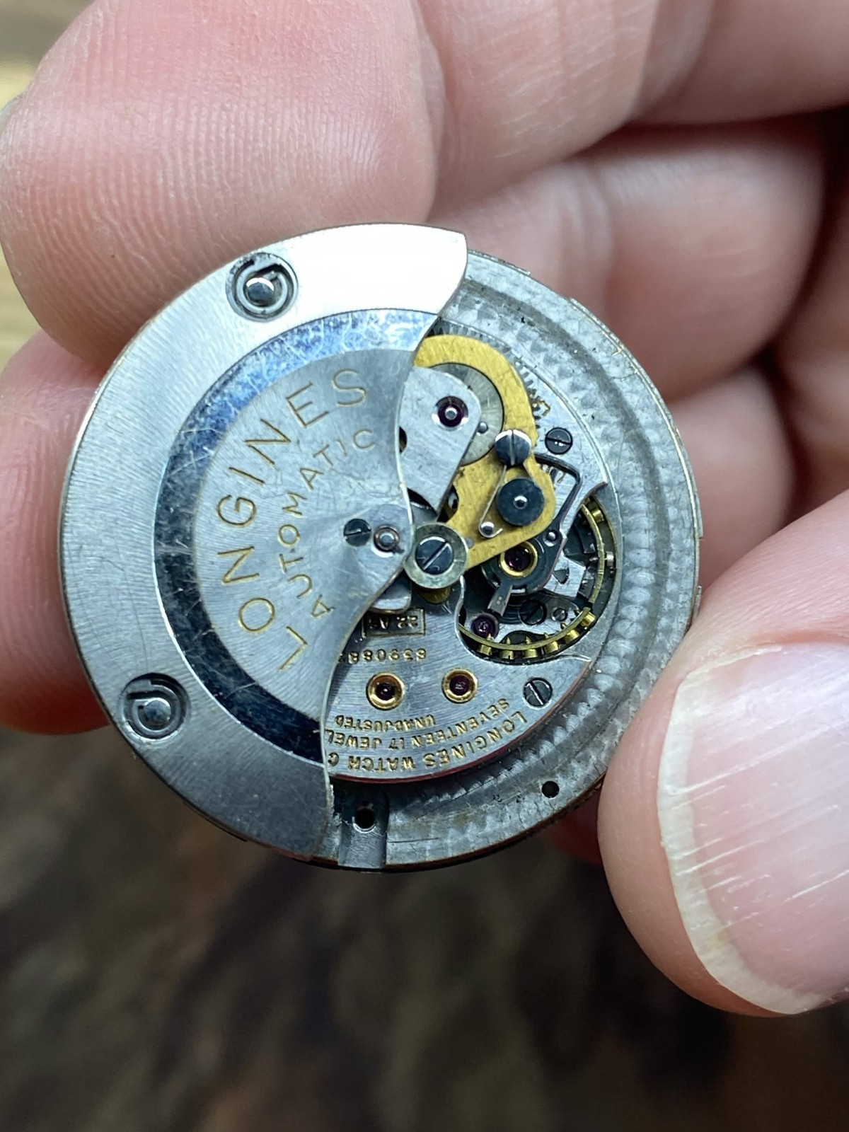 Vintage 1950s Longines Automatic Sector Crosshair Dial Movement – Repair Parts
