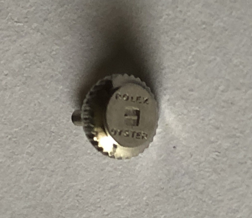Rolex Oyster Steel 5 mm Crown dimensions as shown in photos. NOS