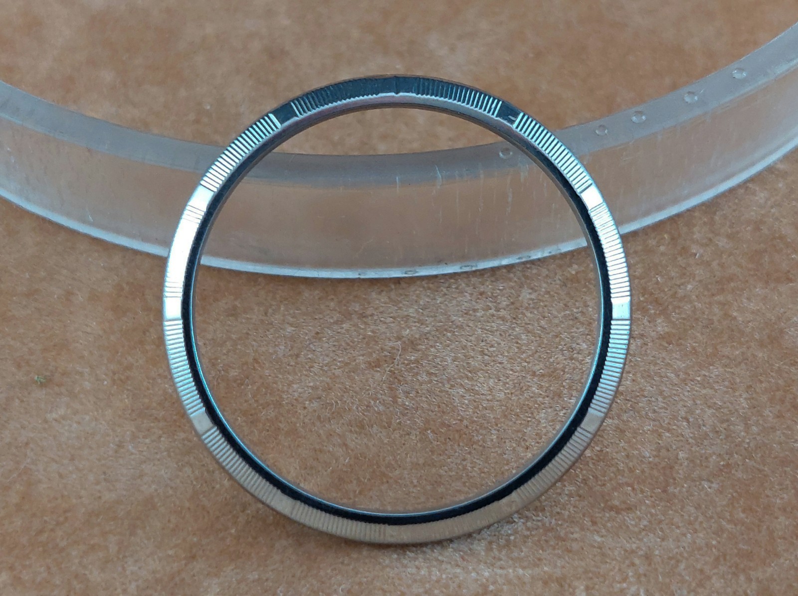 Original ROLEX Steel Engine Turned w/ Raised Indexes BEZEL for 6917 6918 6919