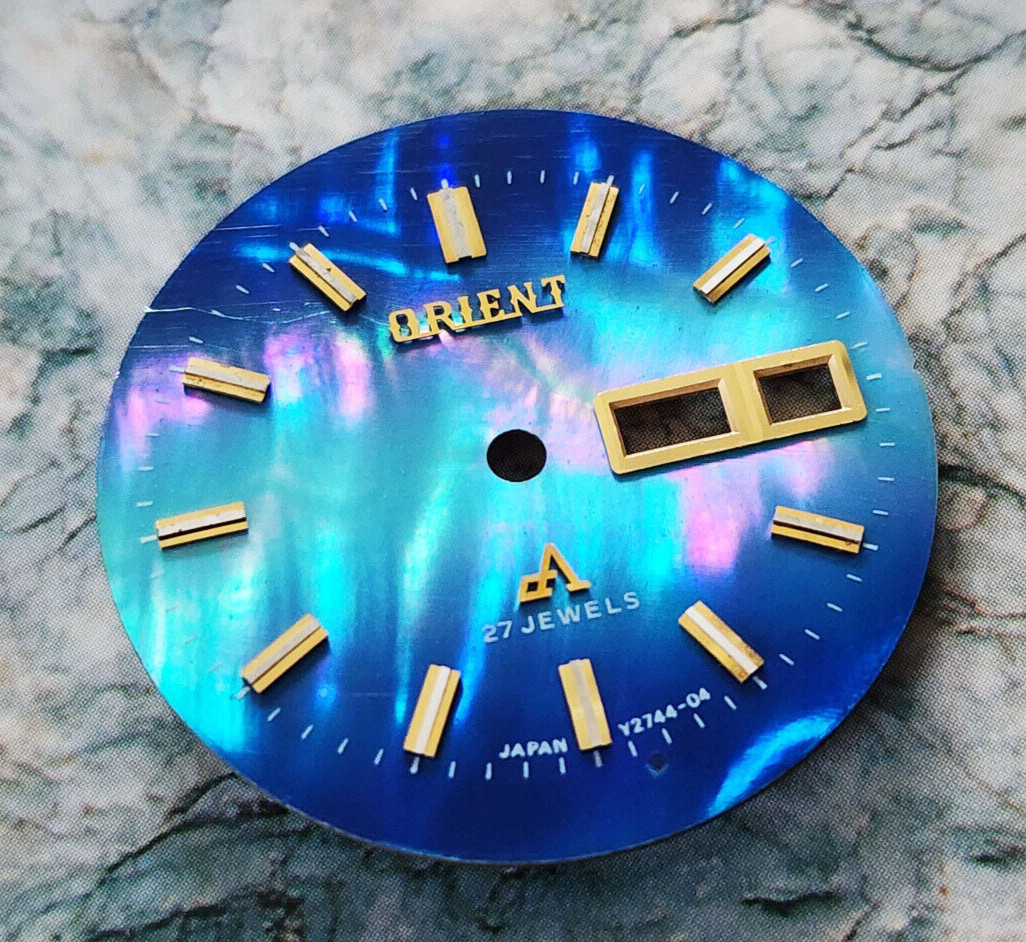 Nos Dial Automatic Mop Blue Dial For ORIENT Chrono Ace CA 27 Jewels Original 2