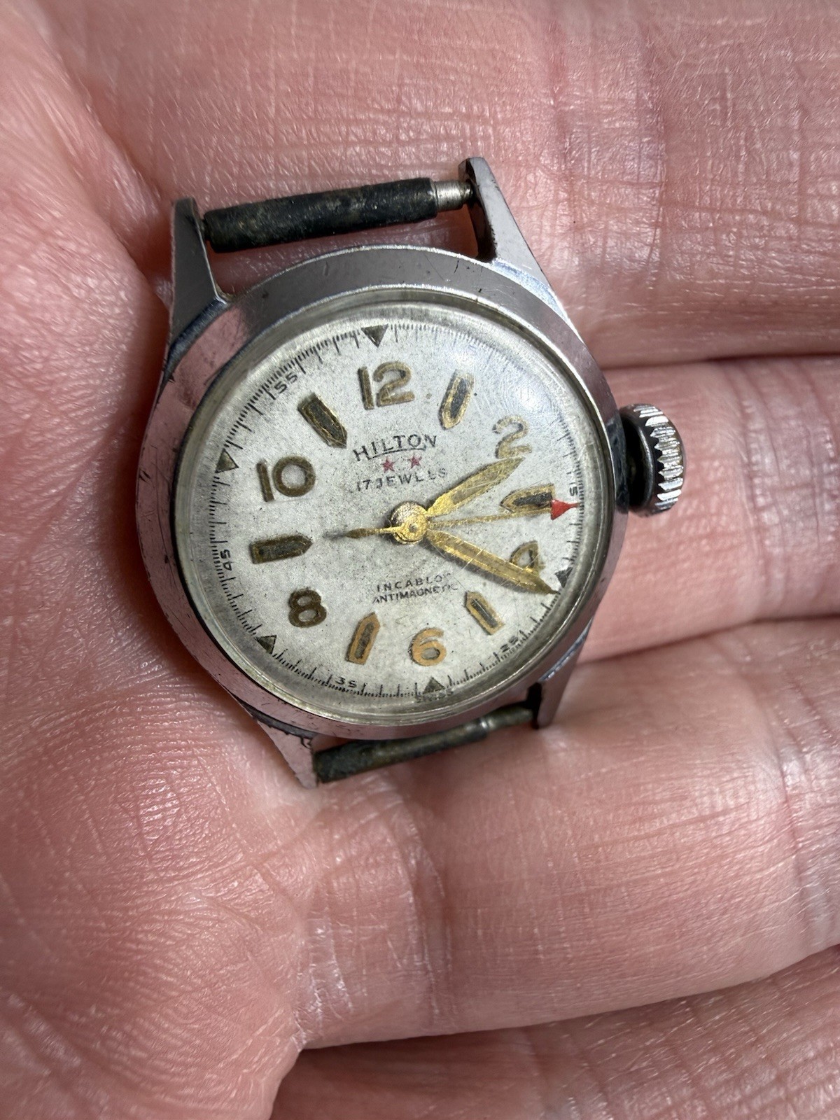 Vintage Hilton 17 Jewels Watch Movement Manual Working
