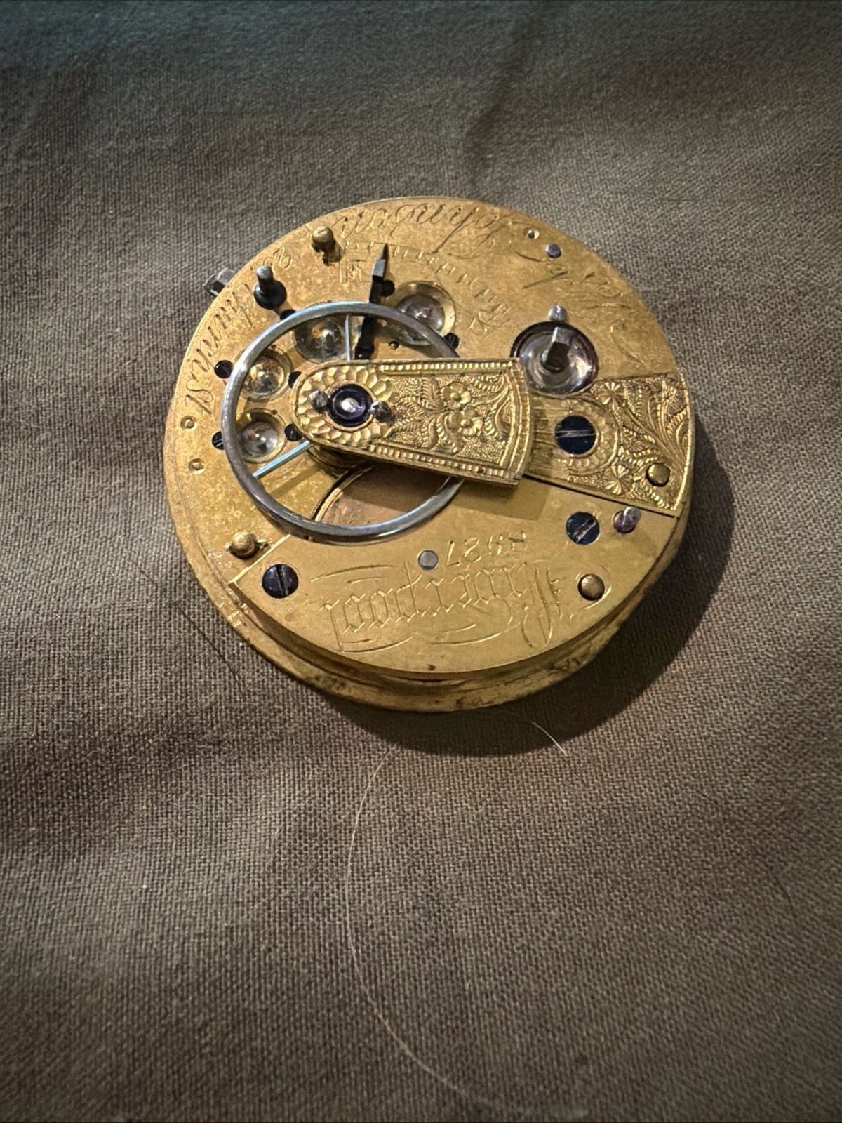 Antique Joseph H. Johnson 25 Church St Liverpool Fusee Pocket Watch Movement For