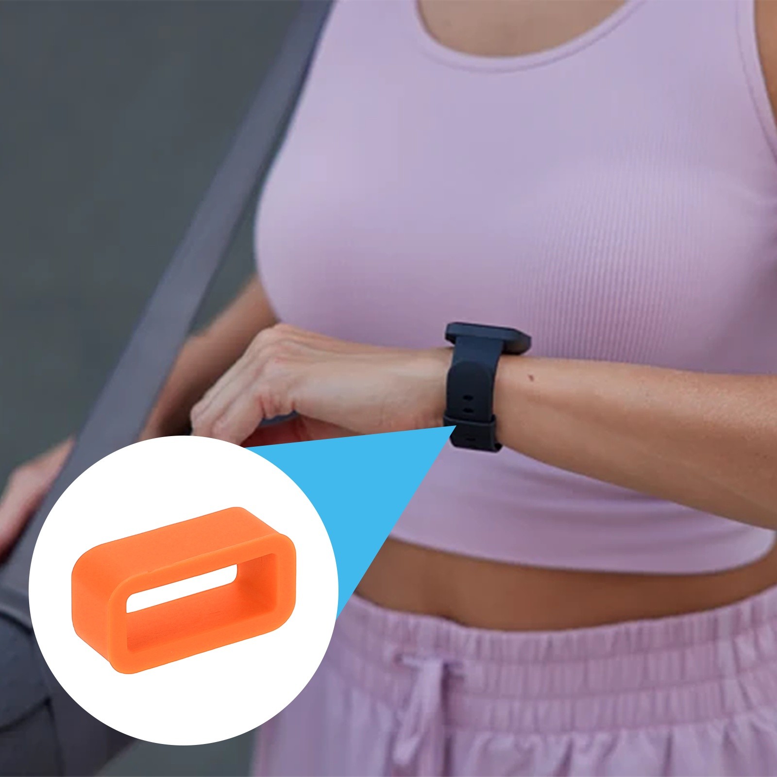6pcs 12mm Silicone Watch Band for Watch Band Loop, Orange