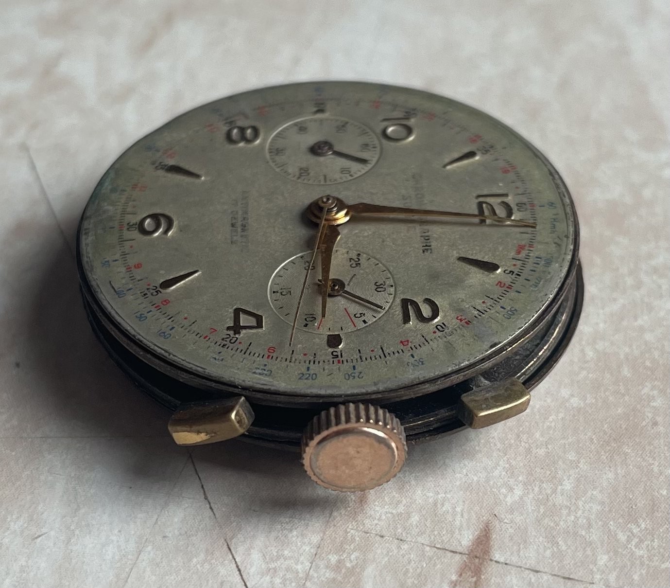 Vintage Chronographe Suisse Swiss Watch 17 Jewels movement Landeron 48