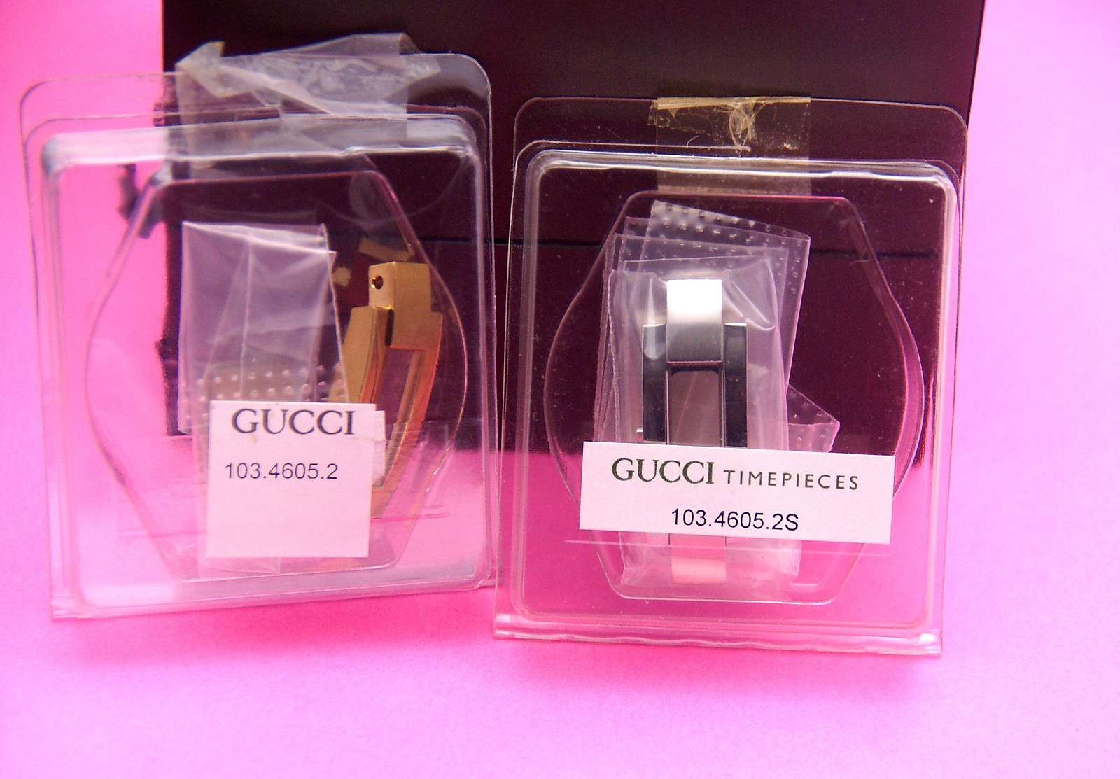 NIB Gucci Replacement Case Set – 4600 / 4605 – L – Gold and Silver Tone – NIB