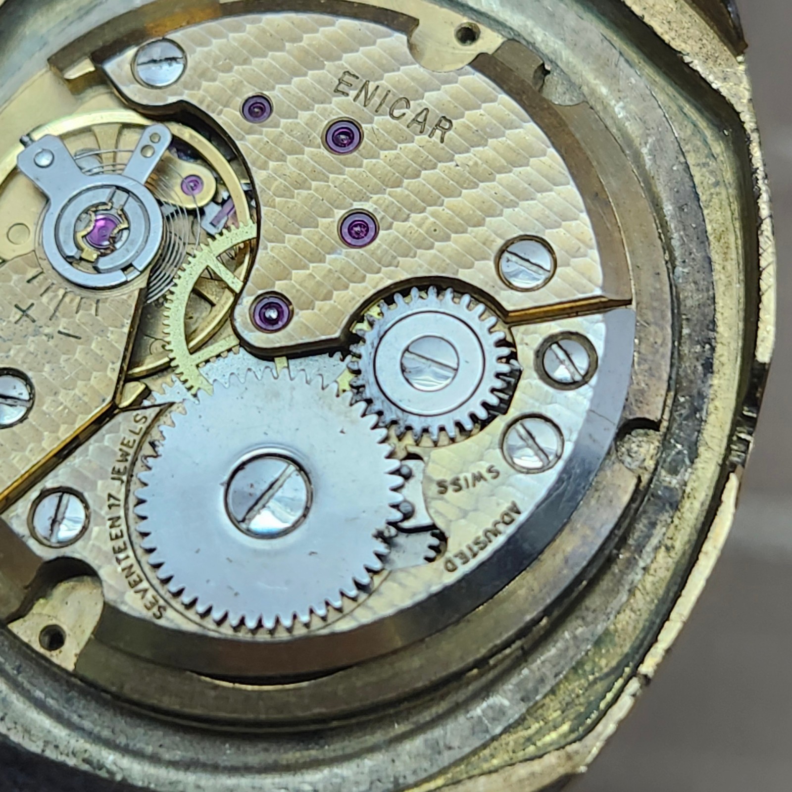 Enicar Swiss Watch 112-02-01 Cal. AR 1120 Repair/Parts No Crown