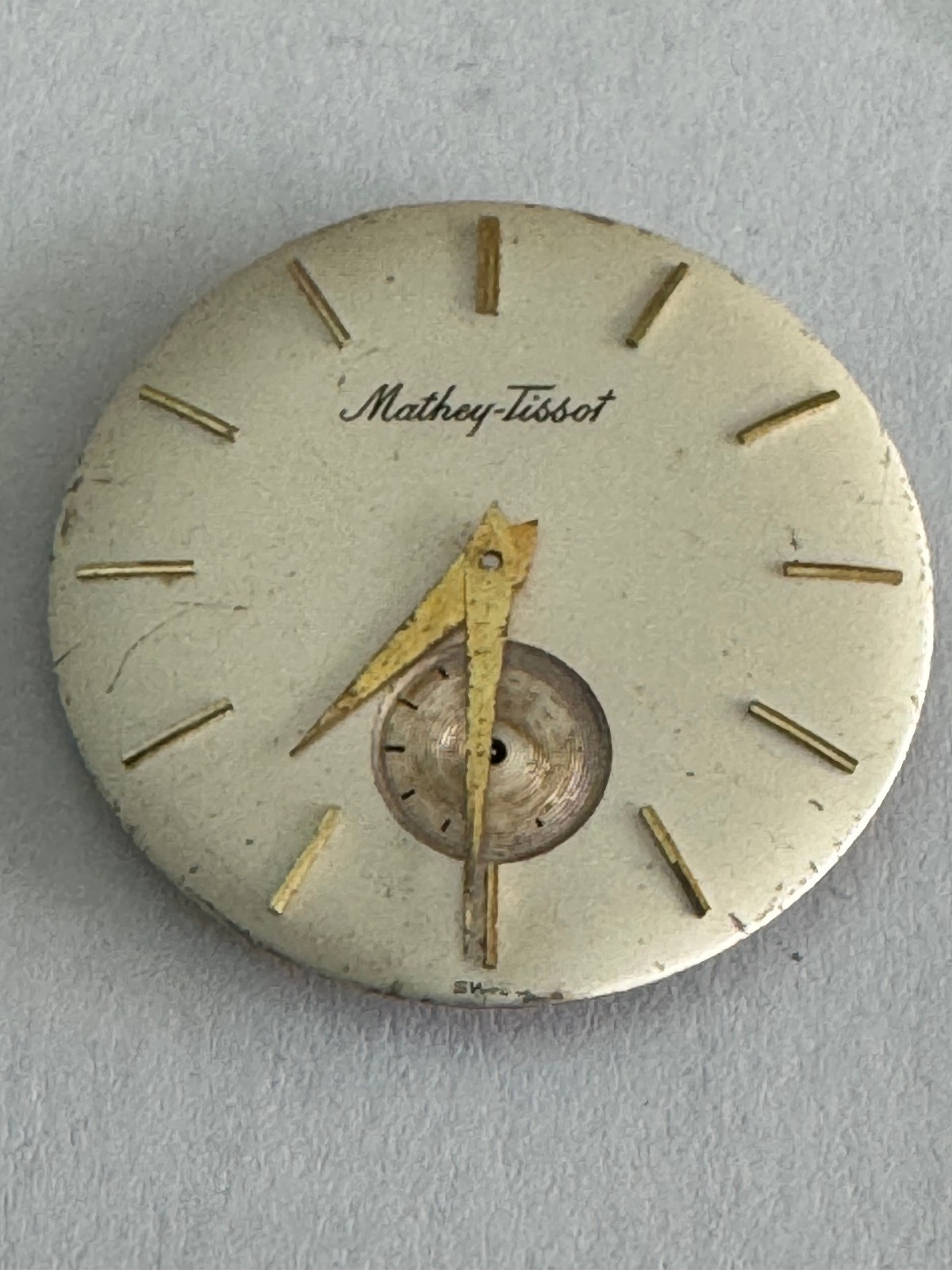 VINTAGE MEN’S MATHEY TISSOT WRISTWATCH MOVEMENT CAL. AV 423 RUNNING GREAT 17J