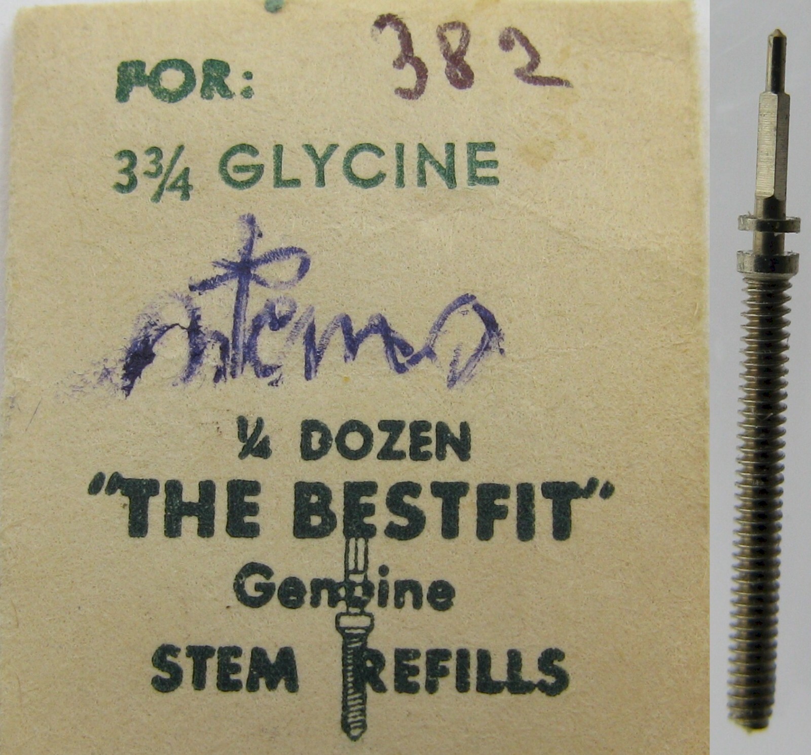 Glycine baguette watch 3 3/4″ ? … winding stem new old stock #401