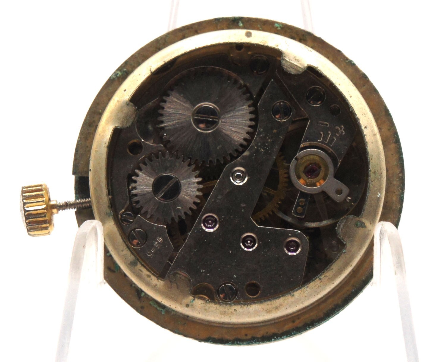 Jaz Vintage French Watch Movement Cupillard FE 233-68 Base Runs Well For Parts