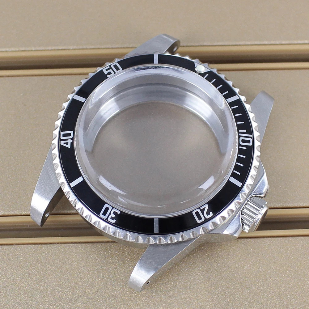 38mm Vintage Diver Watch Case Strap Domed Acrylic Glass For Seiko NH35 Movement