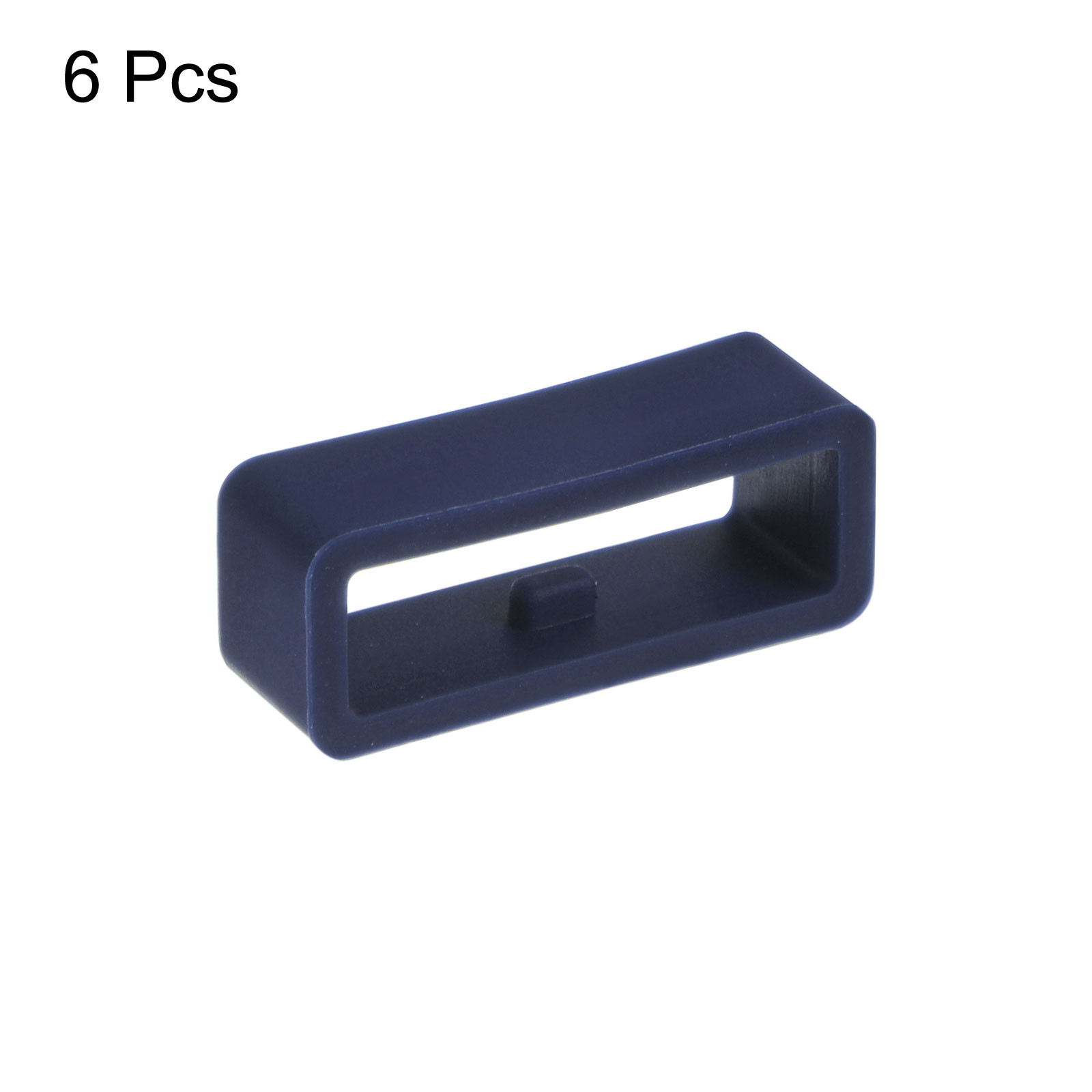 6pcs Watch Strap Loop Fastener Rings 18mm Rubber Holder Keeper Blue