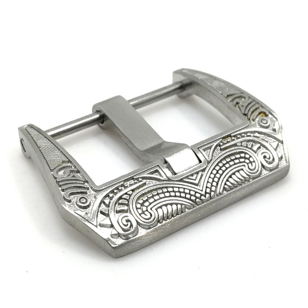 Stainless Steel Watch Pin Buckle Wristwatch Buckle Clasp Watch Parts Embossed