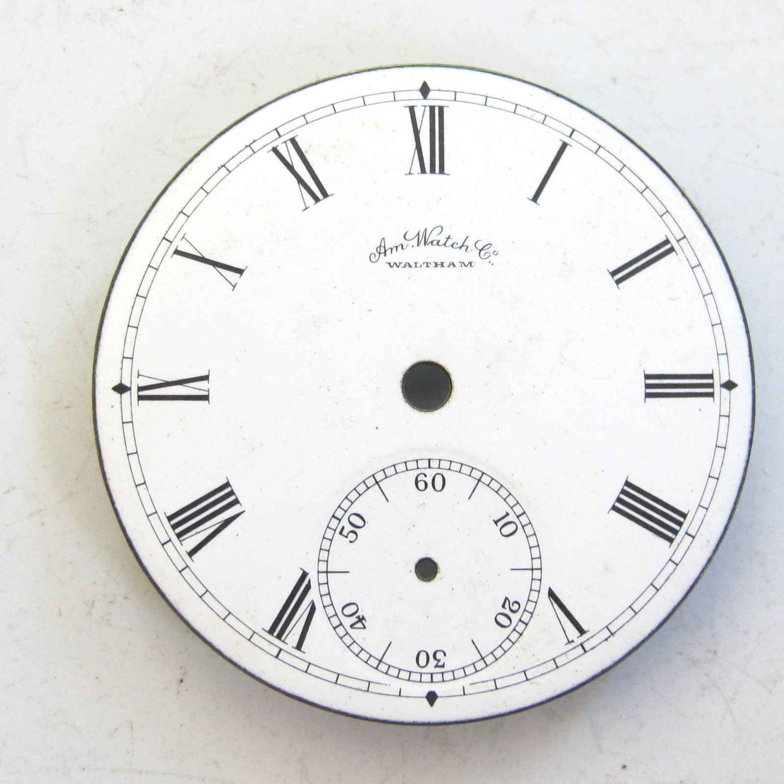 18 Size American Watch Co WALTHAM Pocket Watch DIAL – Roman Numerals