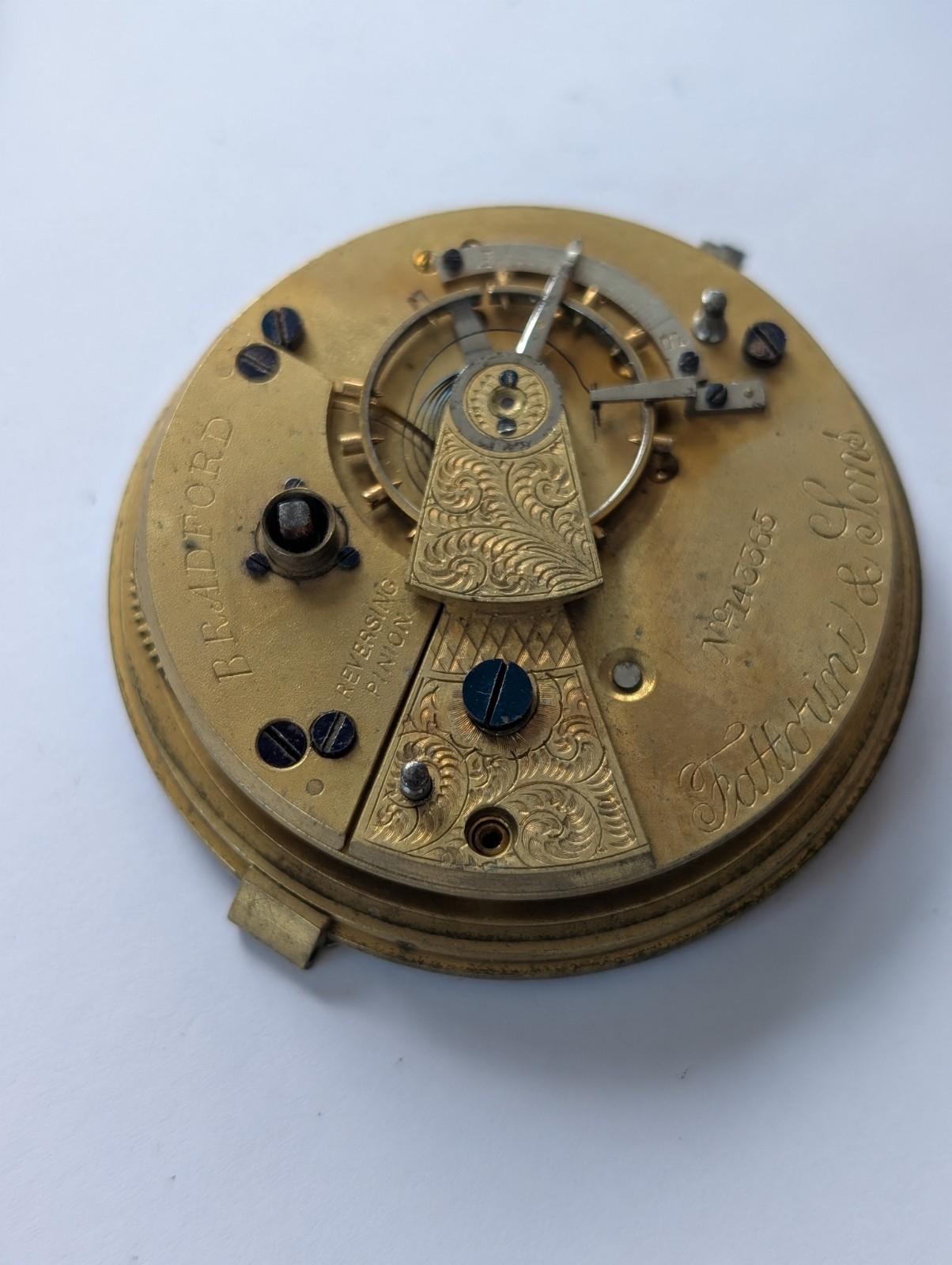 Vintage Fattorini & Sons Key Wind 46.36mm Pocket Watch Movement (Spares/Repairs)