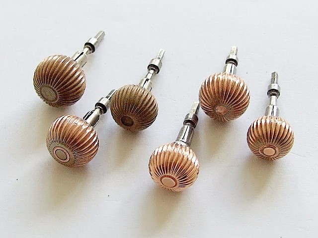 6 x American pocket watch crowns, stems & sleeves for Waltham, Elgin