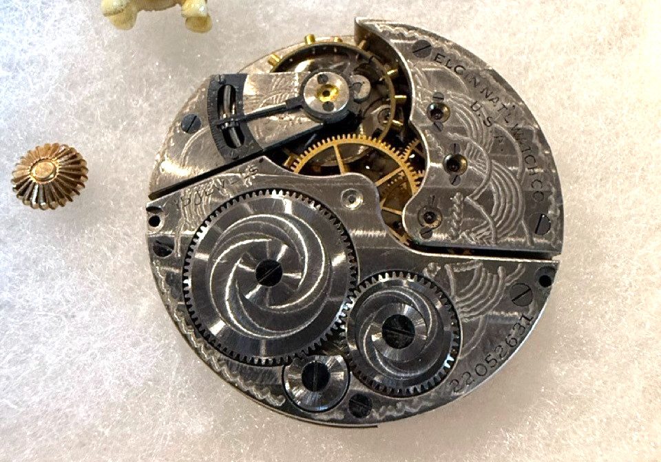 1919 Elgin National Watch Co 15 Jewel Pocket Watch Movement Serial 22052631