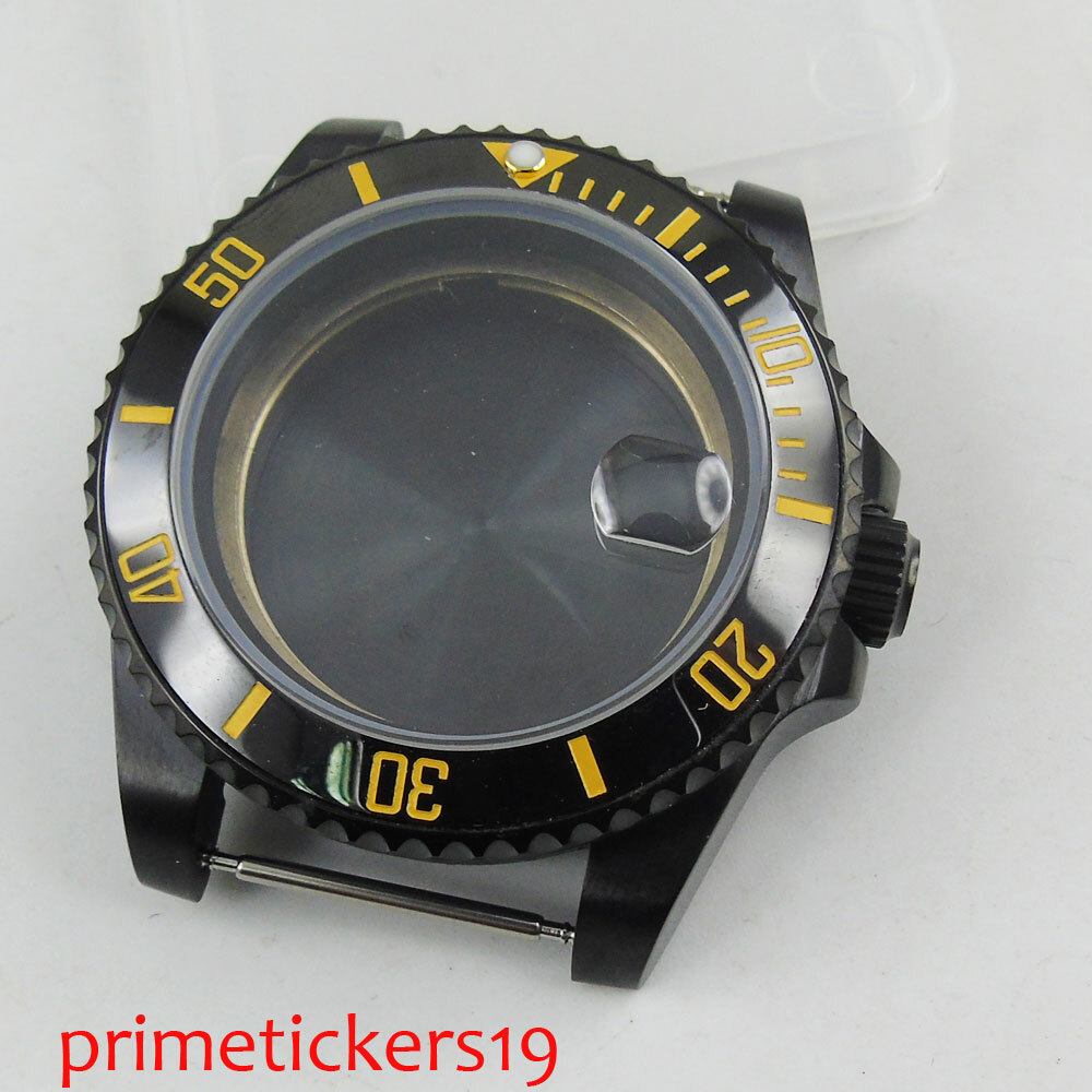 PVD Plated 40mm Watch Case with Ceramic Bezel Fit ETA 2836 MIYOTA Movement