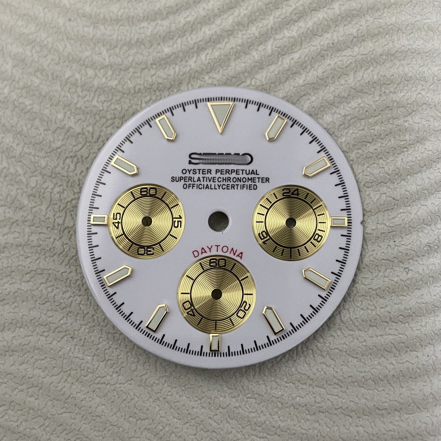 29.5mm Enamel Multi-functional Watch Dial Green Lume for Vk63 Movement Parts