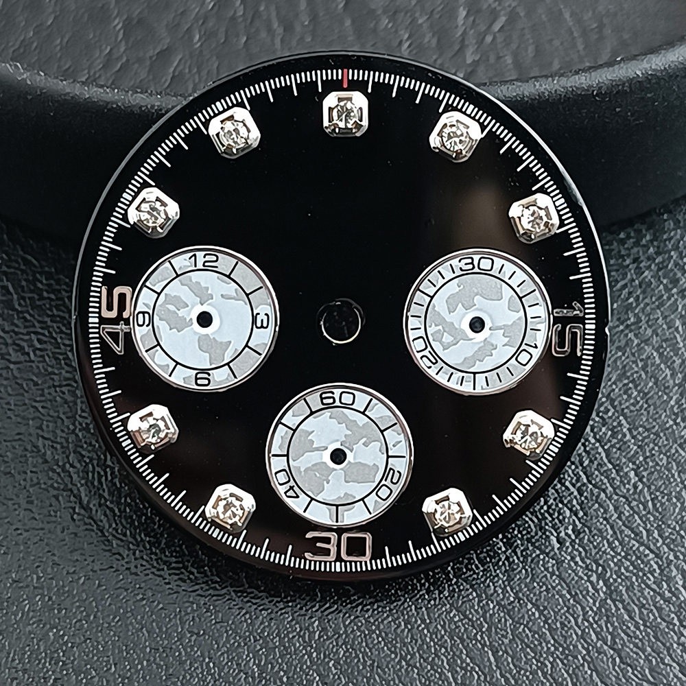 29mm Multi-Functional Watch Dial No Logo Green Luminous for Vk63 Movement parts