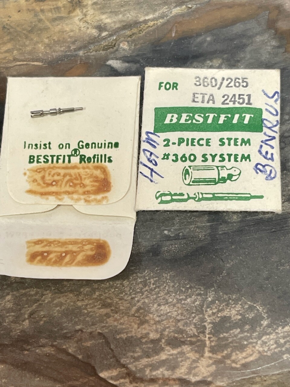 Vintage Hamilton Benrus ETA 2451 Female Half movement side of 2-pc stem 360/265