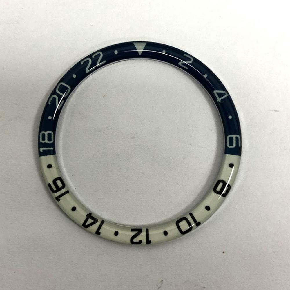 For GMT Watch Case 38MM-31.3MM Aluminum Bezel Blue Luminous Watch Bezel Insert