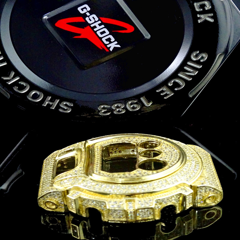 CASIO G-SHOCK/G SHOCK DW 6900 2-PIECE YELLOW CZ ON YELLOW WATCH BEZAL 2 CTW NEW