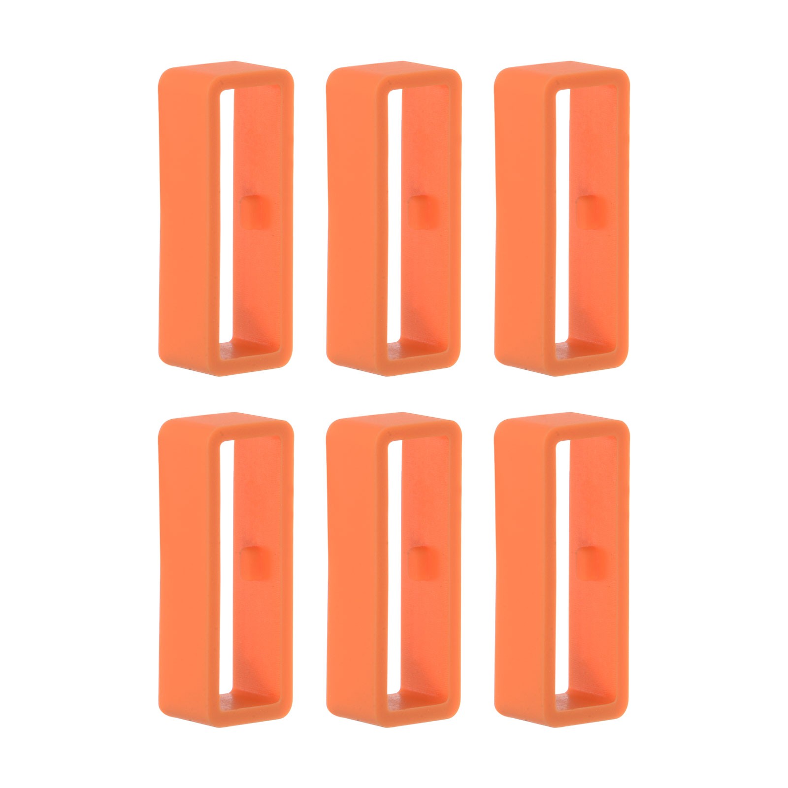 6pcs Watch Strap Circle Fixing Circle 24mm Rubber, Orange