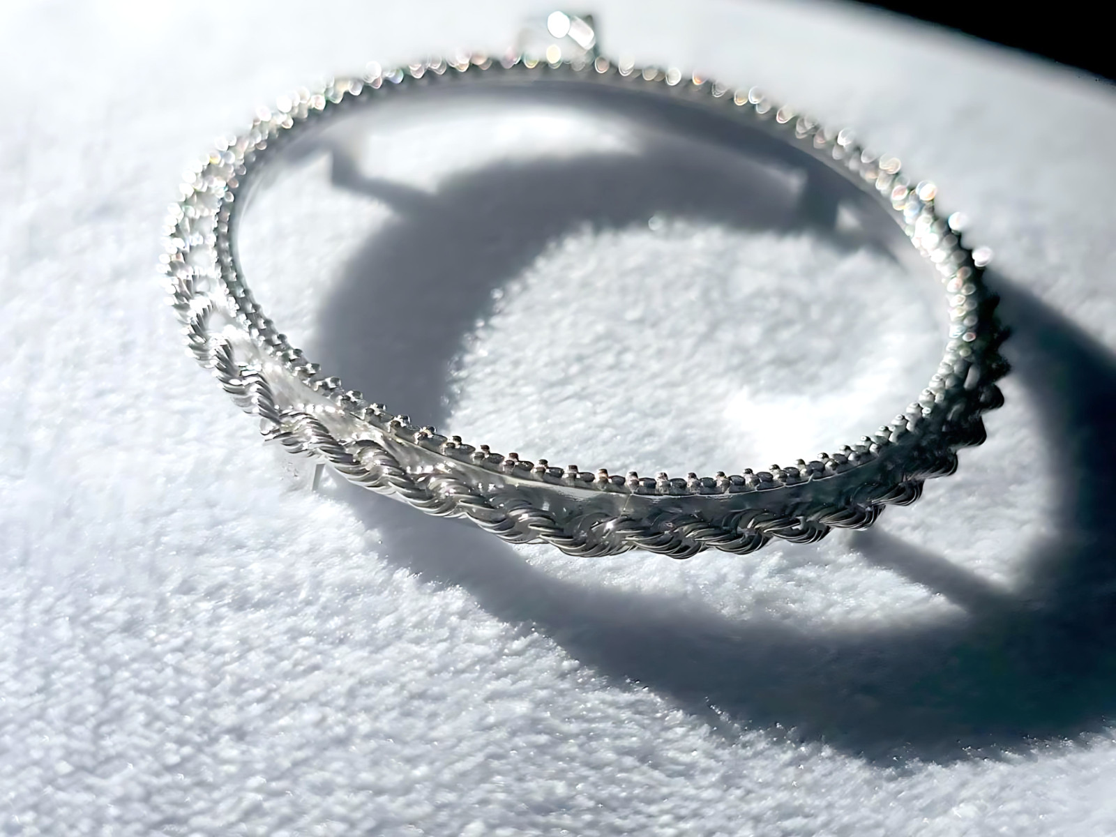 925 Sterling Silver Prong Back Illusion Rope Bezel for 39mm Coins Mexican Cien