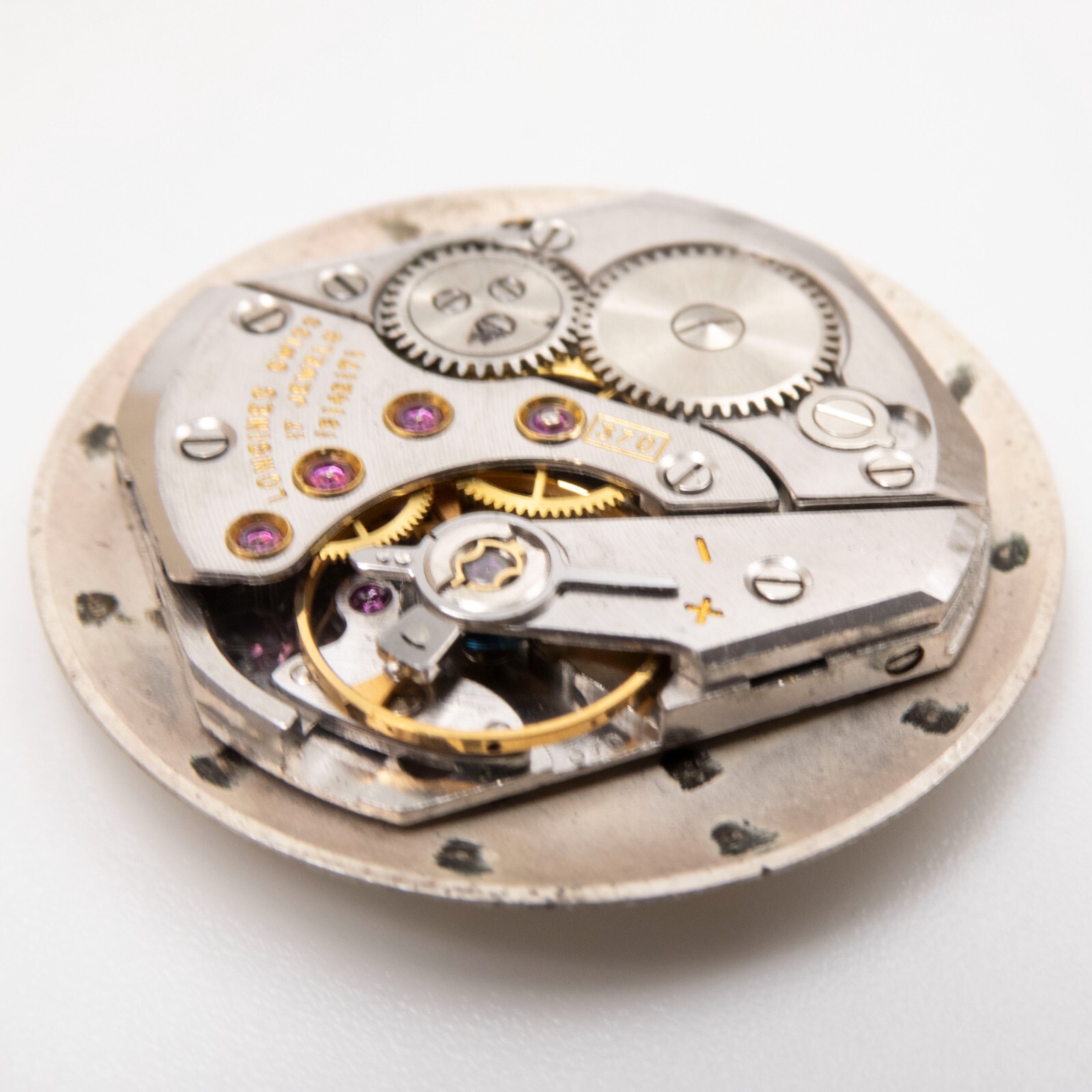 Vintage Longines Caliber 370 17-Jewel Wristwatch Movement, Good Balance