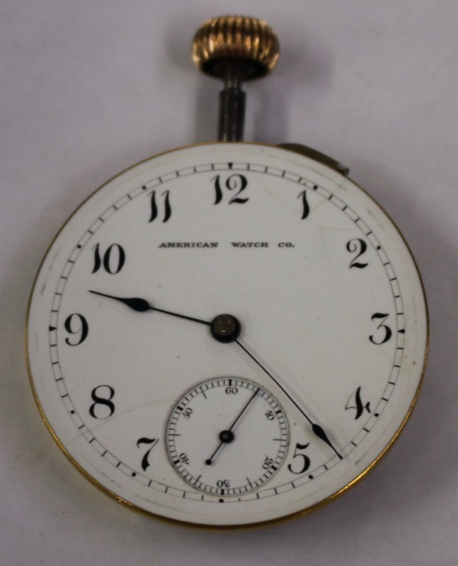 American Watch Company Pocket Watch 11j Movement Dial and Hands