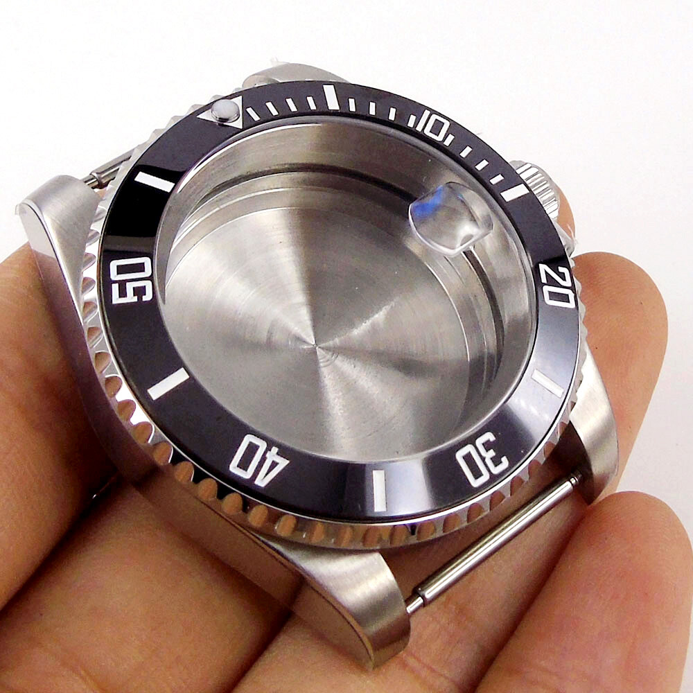 20ATM 40MM Watch Case Black Ceramic Bezel AR Sapphire Glass Fit NH34A NH35 2824